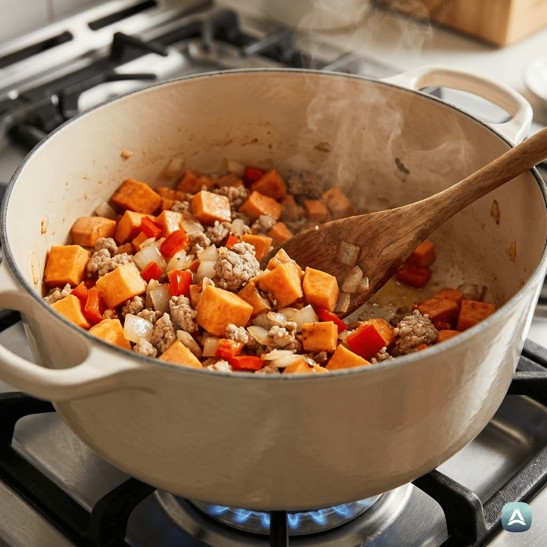 SI_Recipes_JajčnaZloženkaSSladkimKrompirjemInŠpinačo_4