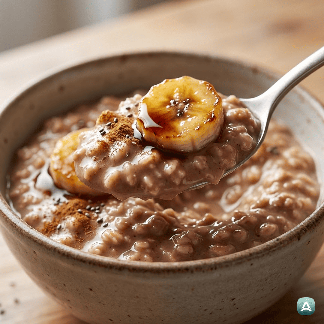 SI_Recipes_KremnaBeljakovinskaOvsenaKašaSKarameliziranoBanano_2