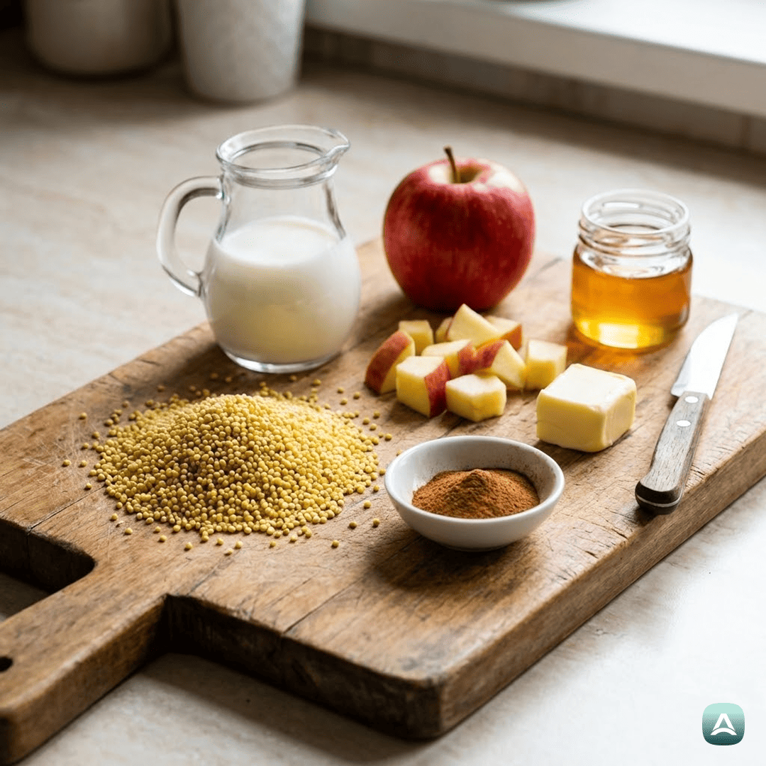 SI_Recipes_KremnaProsenaKašaSKarameliziranimiJabolkiInCimetom_3