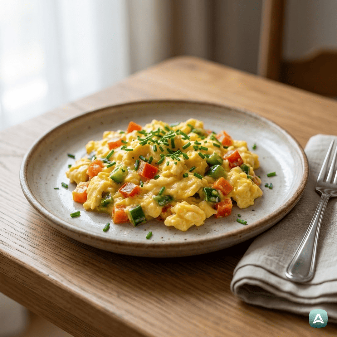 SI_Recipes_KremnaUmešanaJajcaSPisanoZelenjavo_1