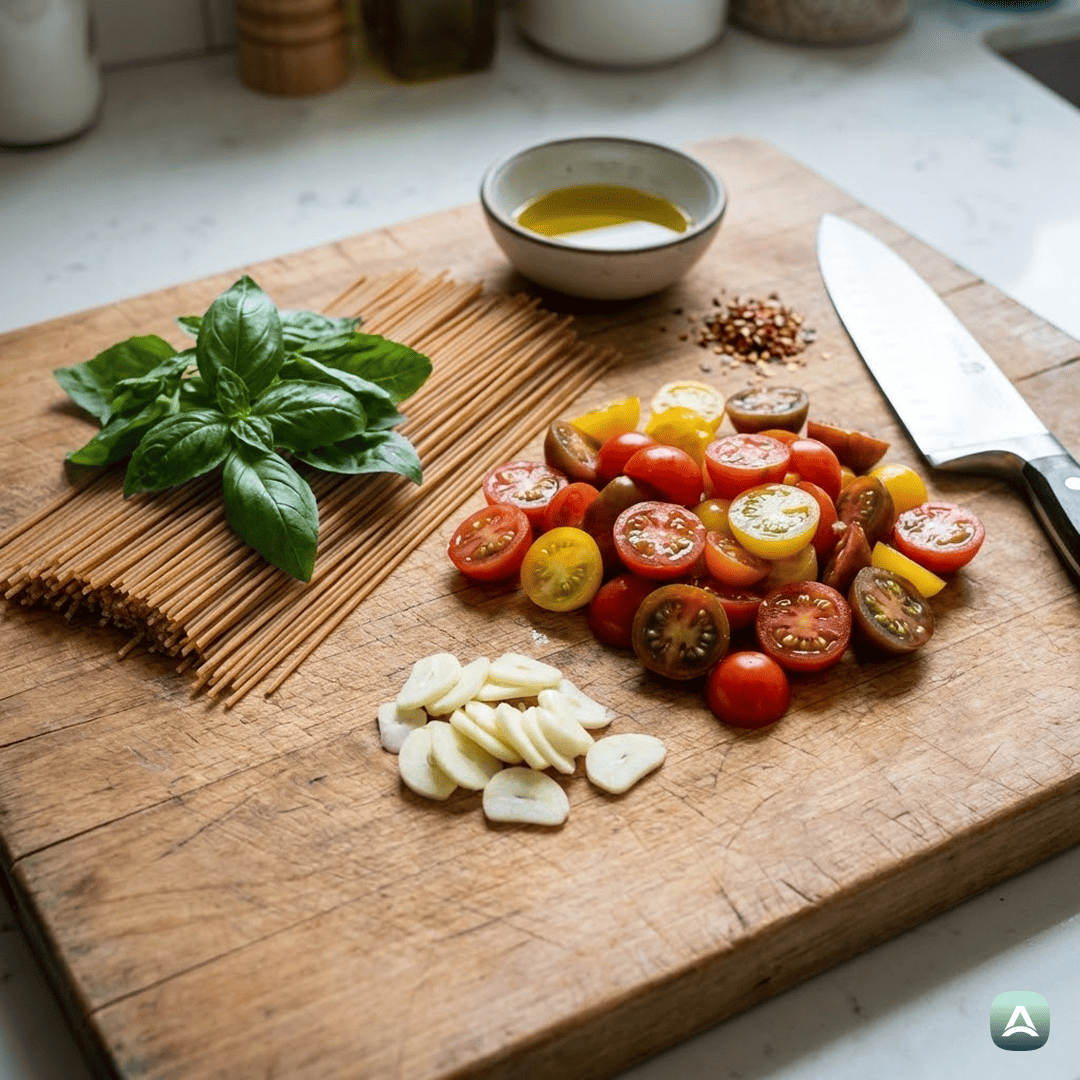 SI_Recipes_ŠpagetiSSvežoParadižnikovoOmako,BazilikoInČesnom_3