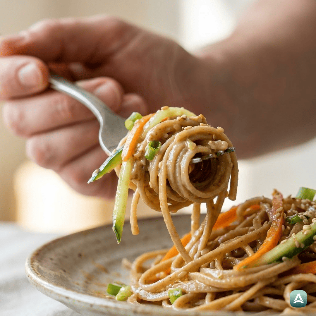 SI_Recipes_KremniPolnozrnatiRezanciSSezamovimPrelivomInHrustljavoZelenjavo_2