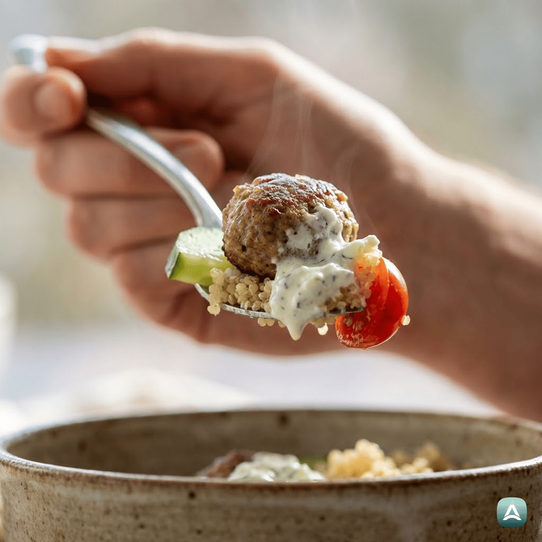 SI_Recipes_SredozemskaSkledaSPuranjimiGyrosPolpeti,KvinojoInDomačimTzatzikijem_2