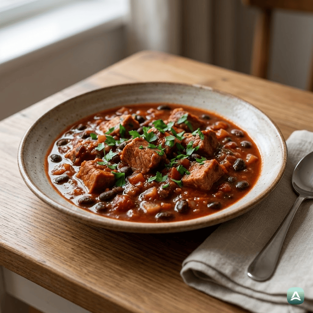 SI_Recipes_SvinjskaEnolončnicaSČrnimFižolom_1