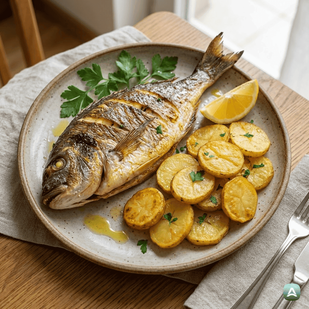 SI_Recipes_ZlatoPečenaOradaSHrustljavimKrompirjem,RožmarinomInLimono_1