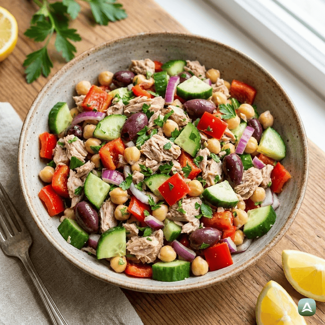 SI_Recipes_OsvežilnaMediteranskaTuninaSolataSČičeriko,OlivamiInLimono_1