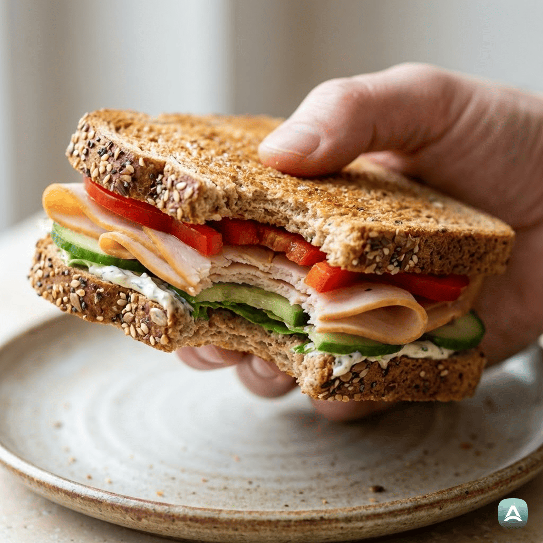 SI_Recipes_HrustljavPolnozrnatSendvičSPiščančjimiPrsimi,SvežoPaprikoInZeliščnimNamazom_2