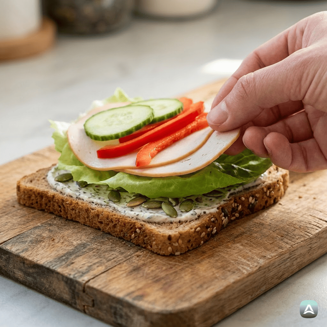 SI_Recipes_HrustljavPolnozrnatSendvičSPiščančjimiPrsimi,SvežoPaprikoInZeliščnimNamazom_5