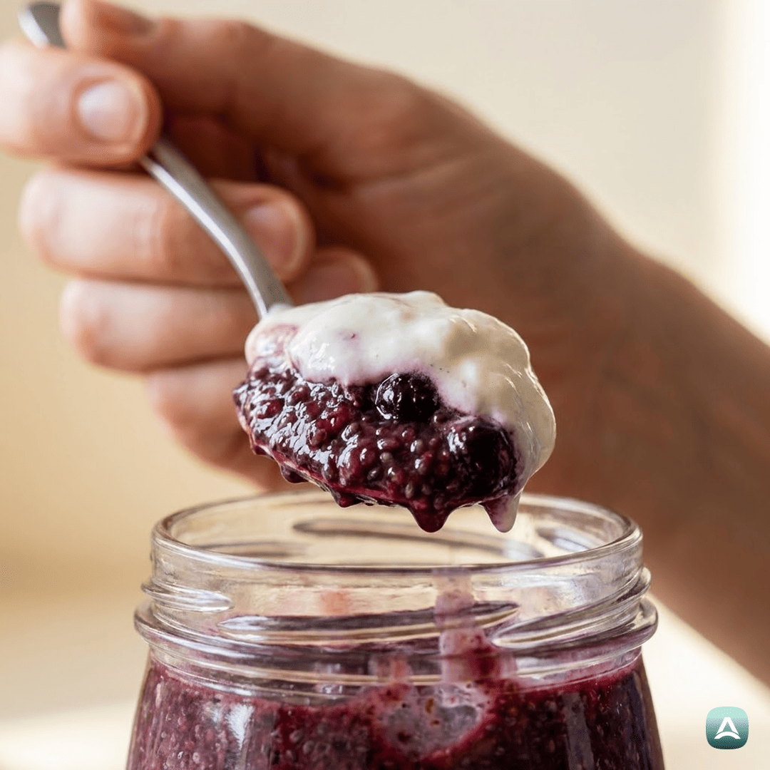 SI_Recipes_BeljakovinskiPudingZGozdnimiSadeži,ChiaSemeniInVanilijevoKremo_2