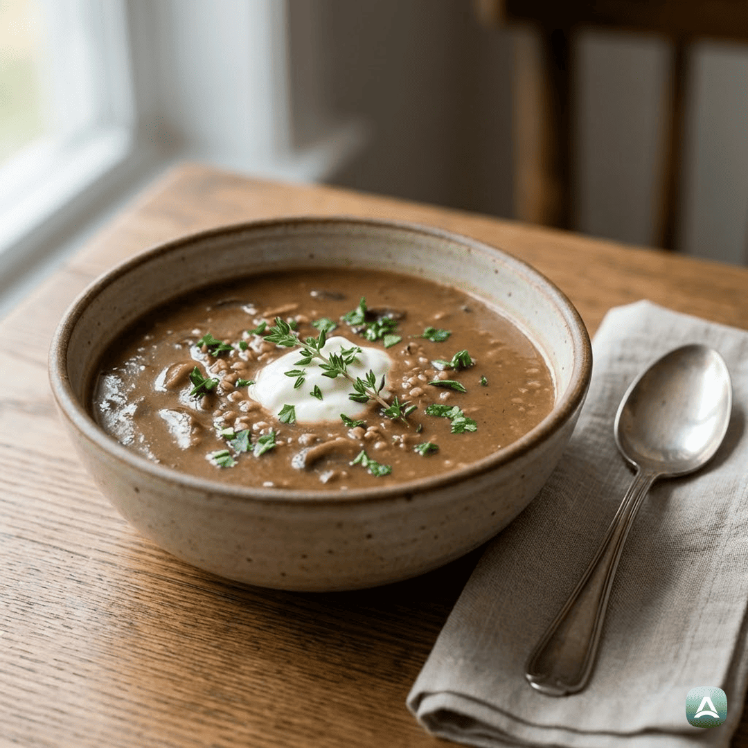 SI_Recipes_GobovaJuhaZAjdovoKašoInSvežimTimijanom_1