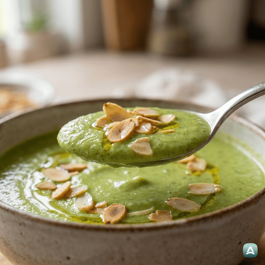 SI_Recipes_KremnaBrokolijevaJuhaSPraženimiMandljiInPorom_2