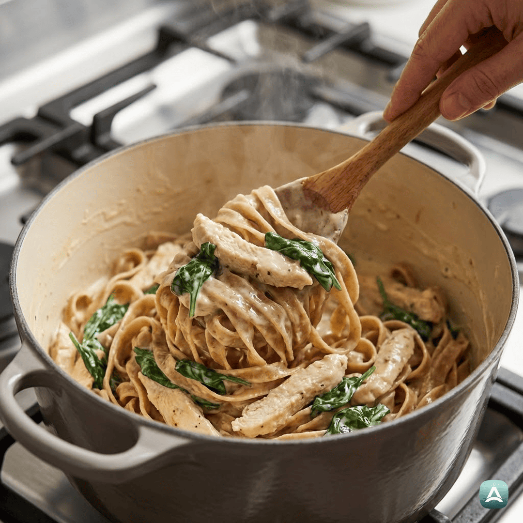 SI_Recipes_PolnozrnatiŠirokiRezanciSPiščancem,SušenimiParadižnikiInSvežoŠpinačo_5