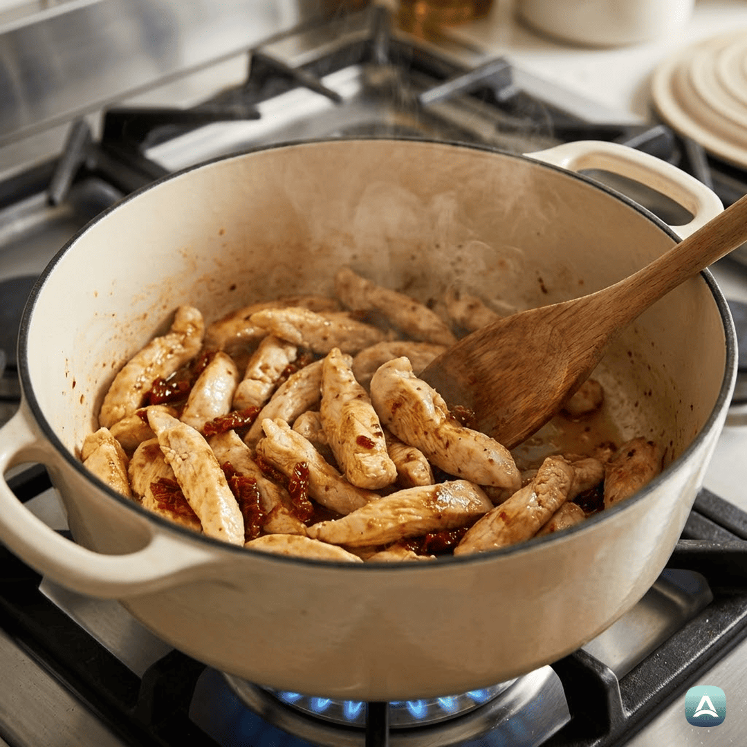 SI_Recipes_PolnozrnatiŠirokiRezanciSPiščancem,SušenimiParadižnikiInSvežoŠpinačo_4