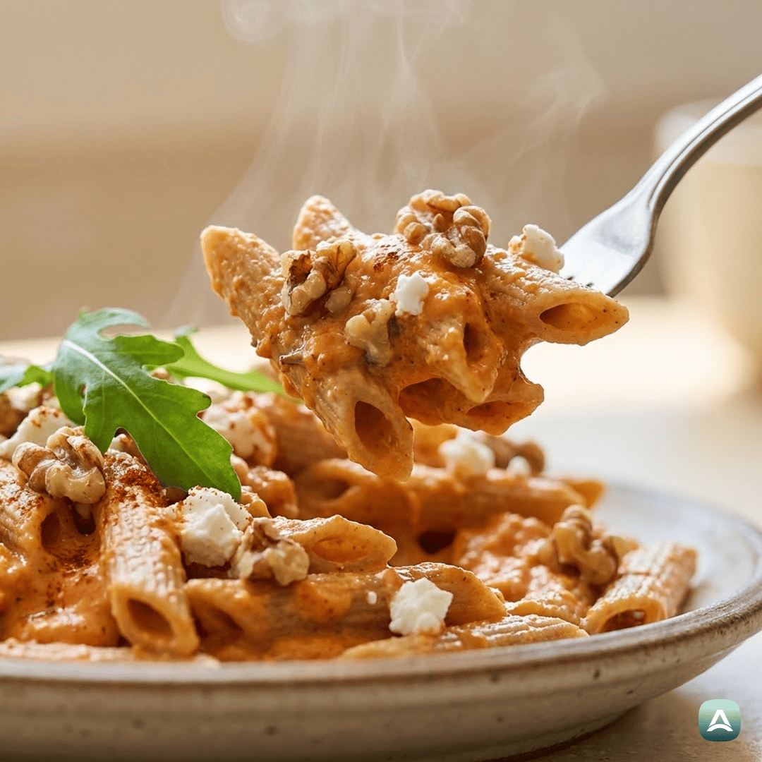 SI_Recipes_PolnozrnateTestenineSKremoIzPečenePaprike,HrustljavimiOrehiInKozjimSirom_2