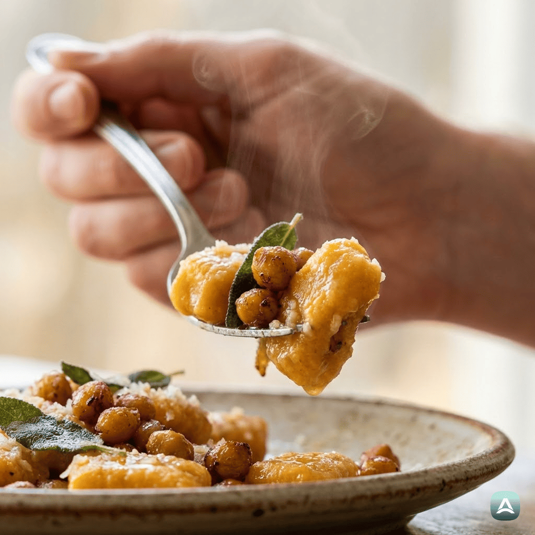 SI_Recipes_DomačiNjokiIzSladkegaKrompirjaSHrustljavoČičerikoInSvežimŽajbljem_2