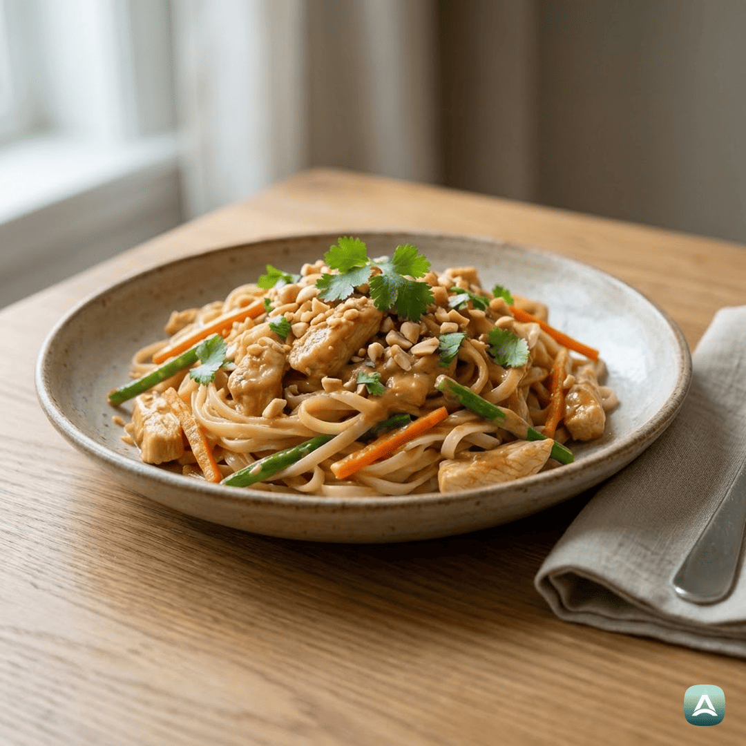 SI_Recipes_RiževiRezanciSPiščancemVKremnemArašidovemPrelivuInSHrustljavoZelenjavo_1