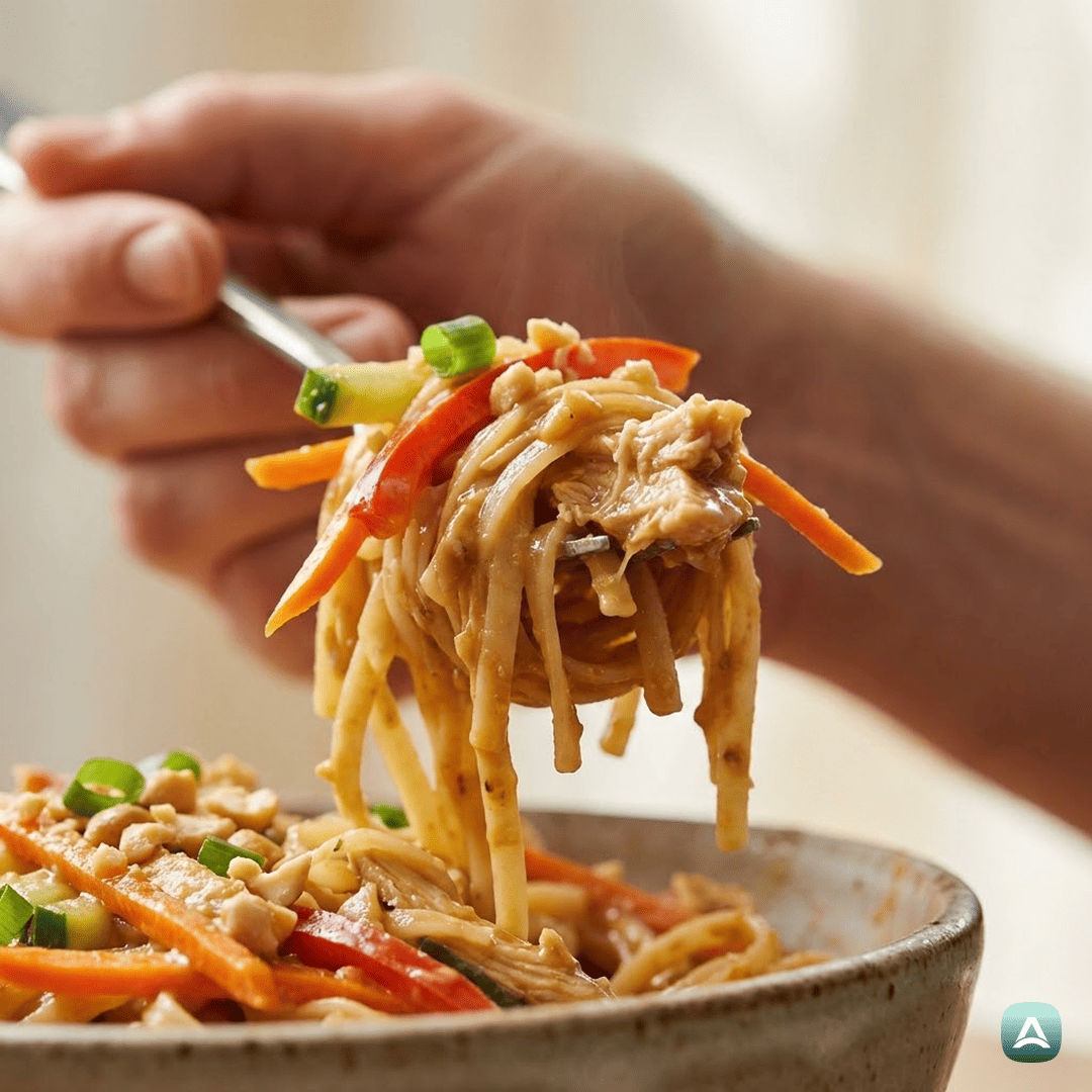 SI_Recipes_RiževiRezanciSPiščancemVKremnemArašidovemPrelivuInSHrustljavoZelenjavo_2