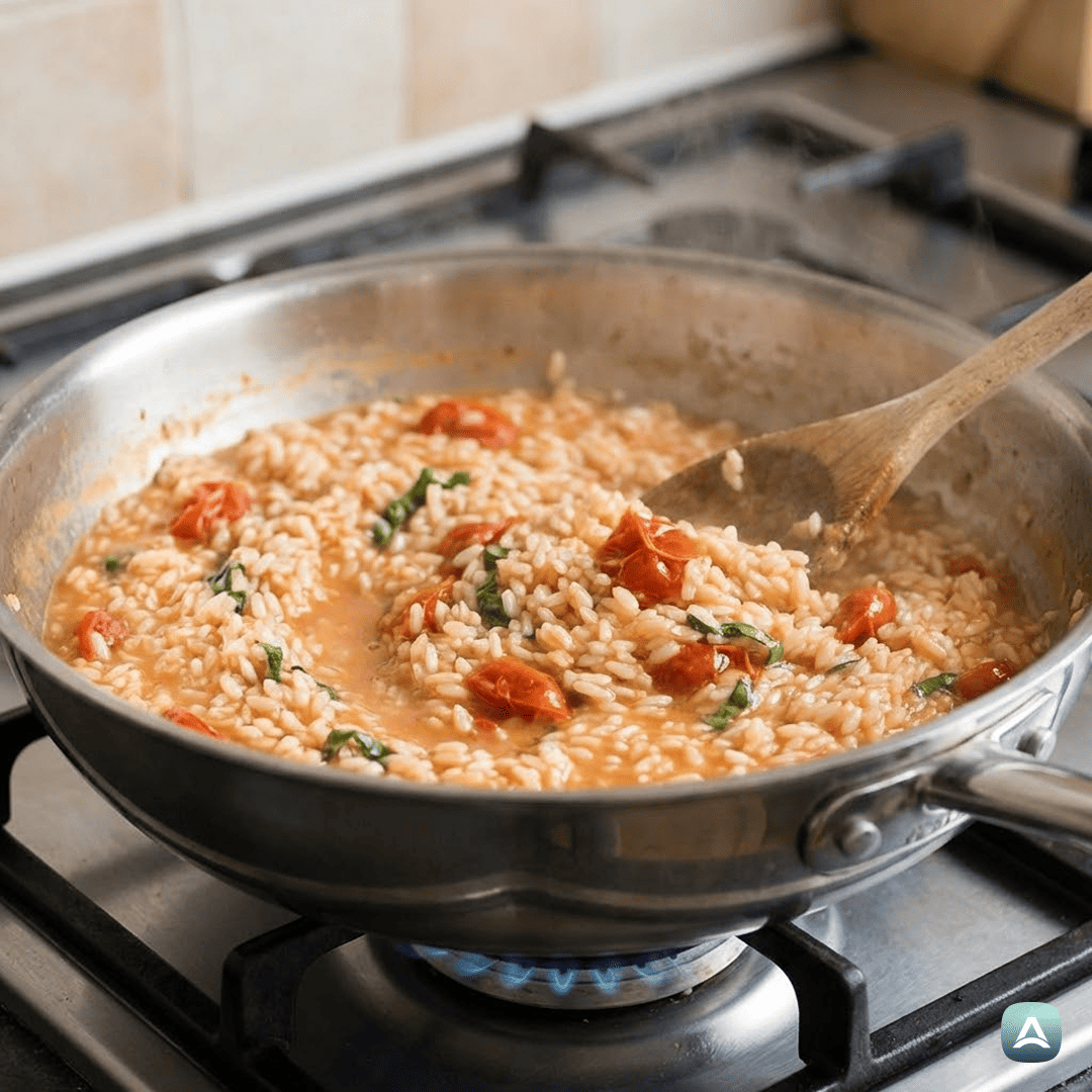 SI_Recipes_KremnaRižotaSPečenimiČešnjevimiParadižniki,SvežoBazilikoInBurato_5