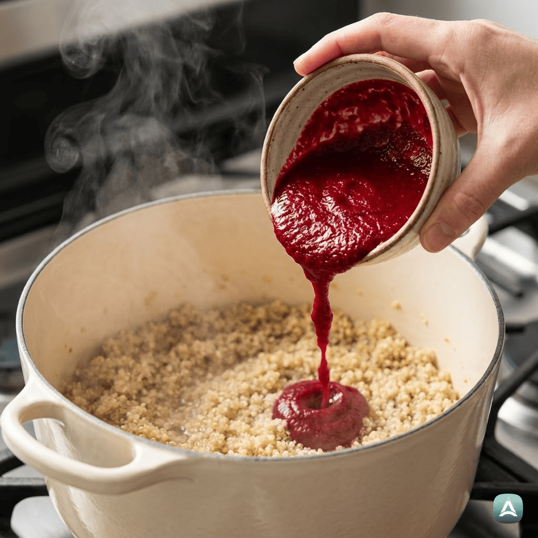 SI_Recipes_BeljakovinskaKvinojinaRižotaSPečenoRdečoPeso,FetoInOrehi_5