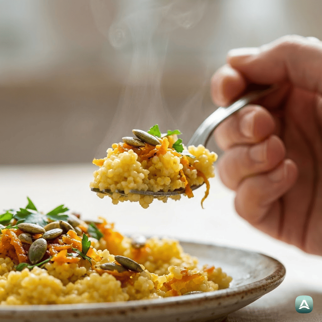 SI_Recipes_ZlataProsenaKašaSKarameliziranimKorenčkom,KurkumoInBučnimiSemeni_2