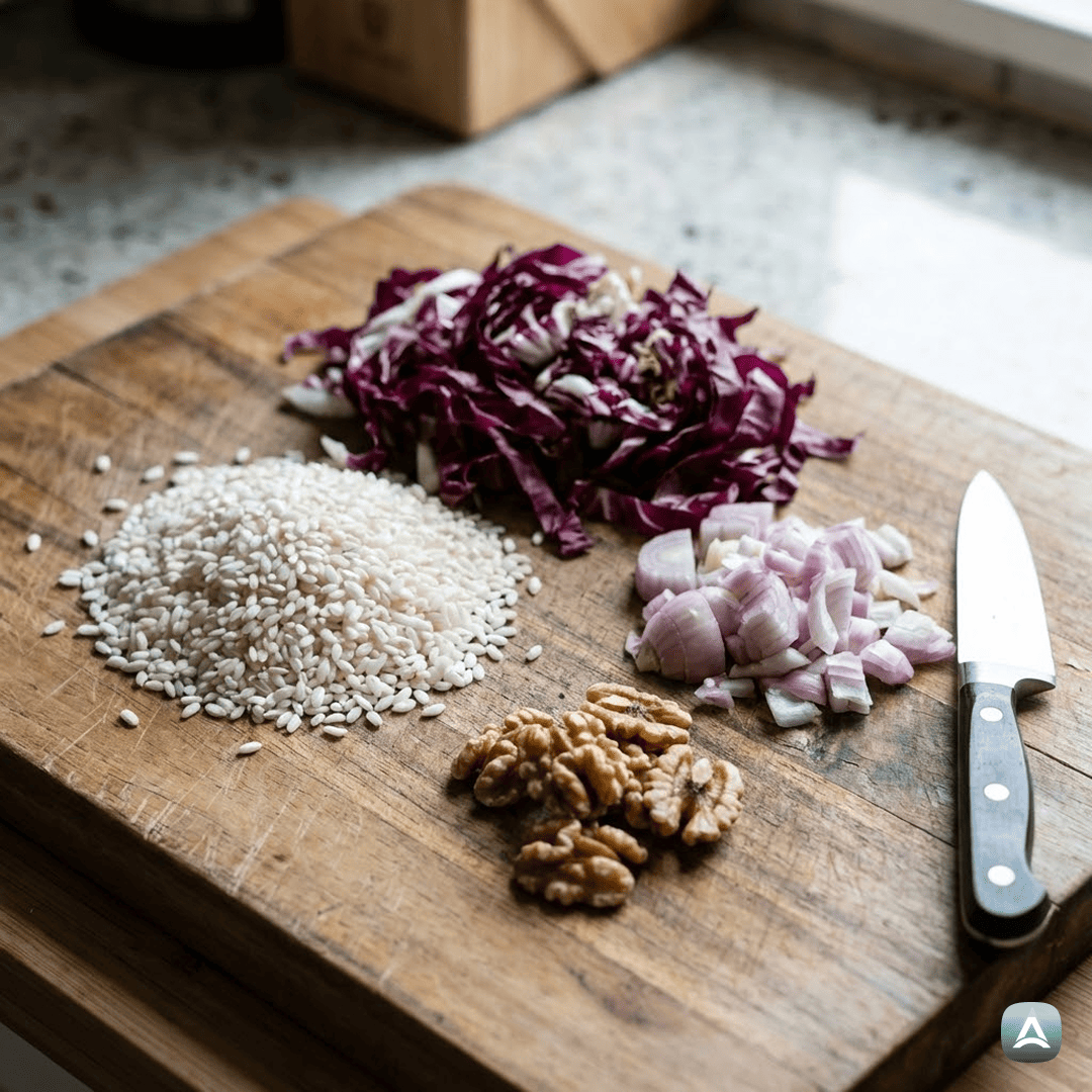 SI_Recipes_RižotaSTreviškimRadičem,RdečimVinomInHrustljavimiOrehi_3