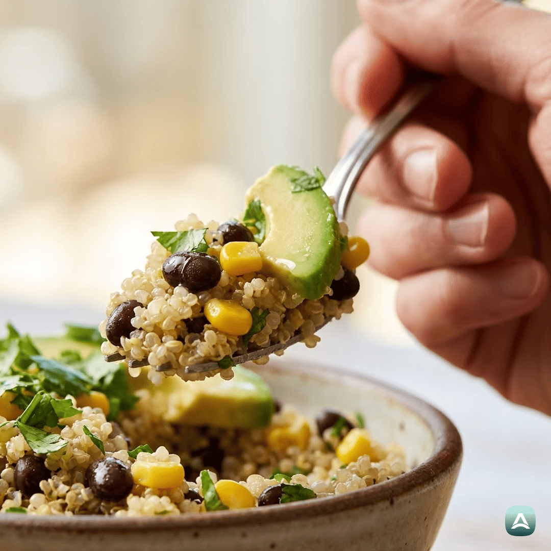 SI_Recipes_BeljakovinskaKvinojinaSkledaSČrnimFižolom,KoruzoInSvežimKoriandrom_2