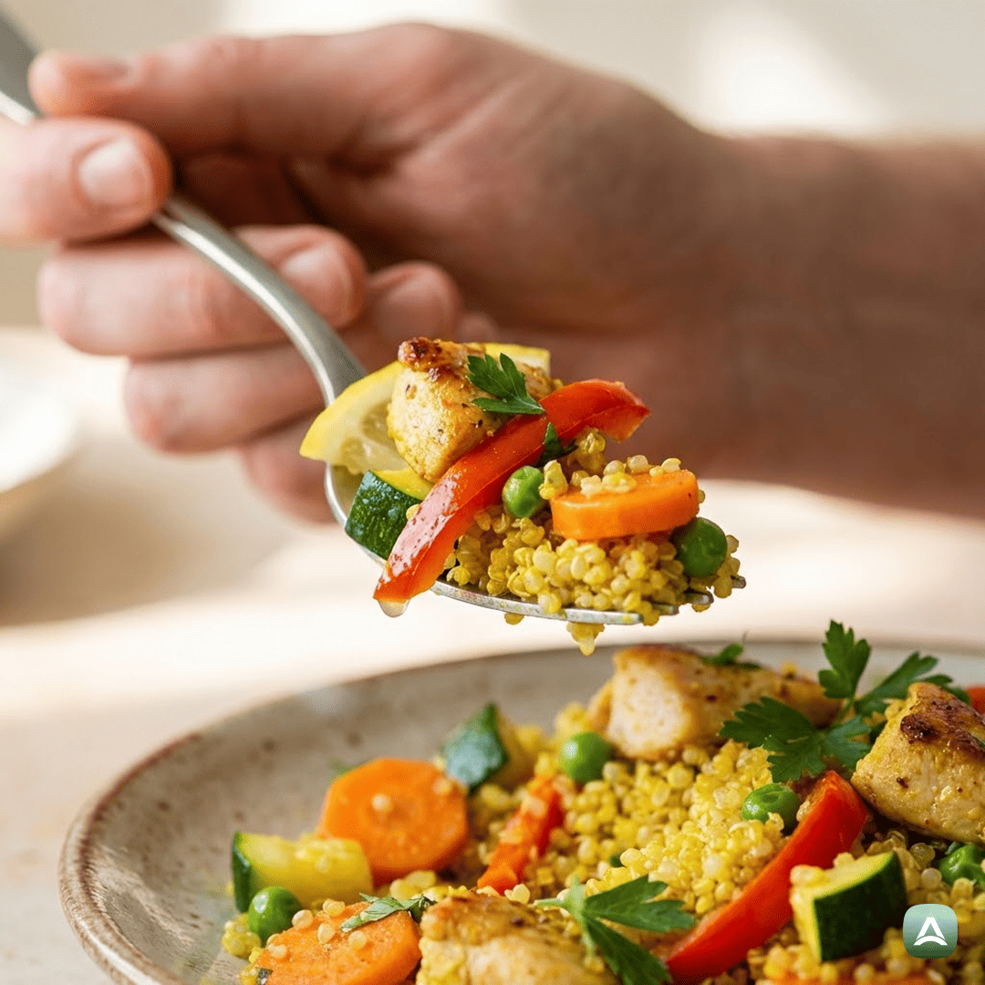 SI_Recipes_PisanaKvinojinaPonevSSočnimPiščancemInHrustljavoZelenjavo_2