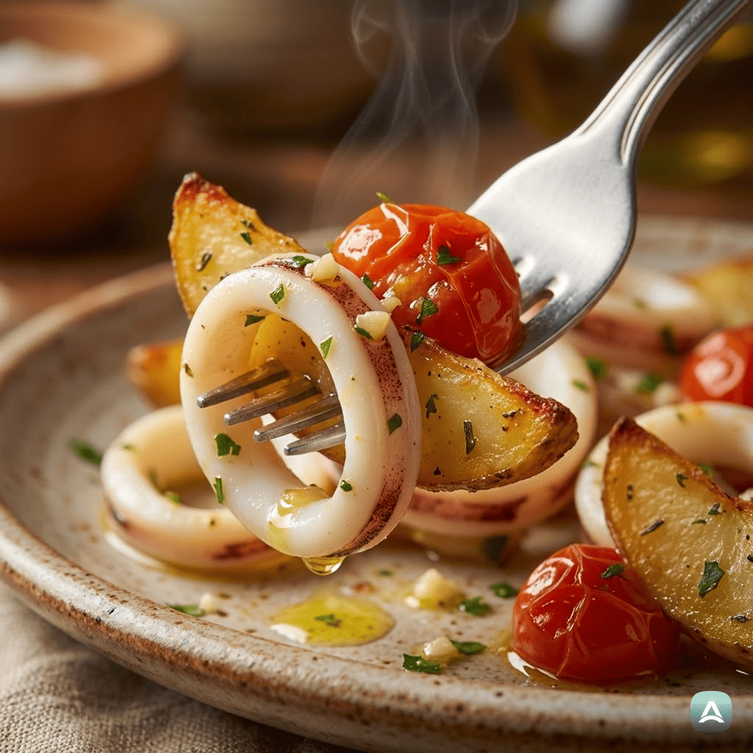 SI_Recipes_MediteranskiLignjiSHrustljavimKrompirjemInČešnjevimiParadižniki_2