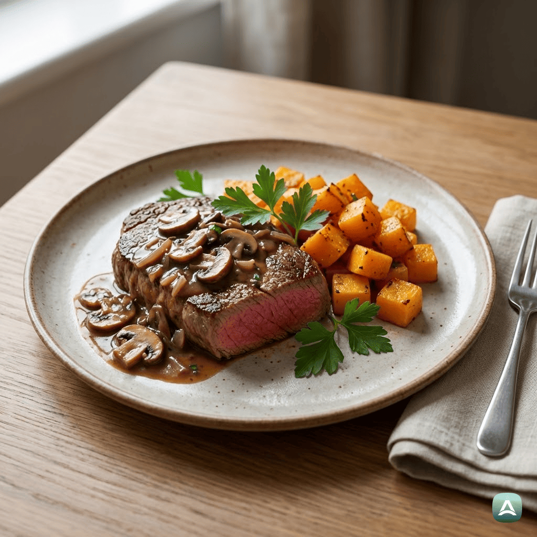 SI_Recipes_GovejiZrezkiZDivjimiJurčkiInPečenoMaslenoBučo_1