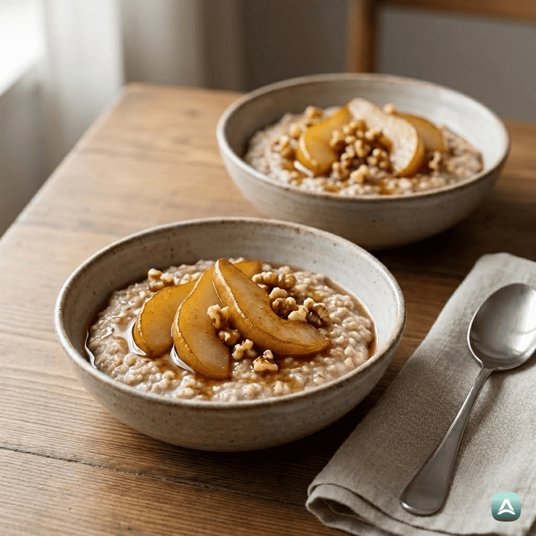 SI_Recipes_KremnaAjdovaKašaSKarameliziranimiHruškamiInOrehi_1