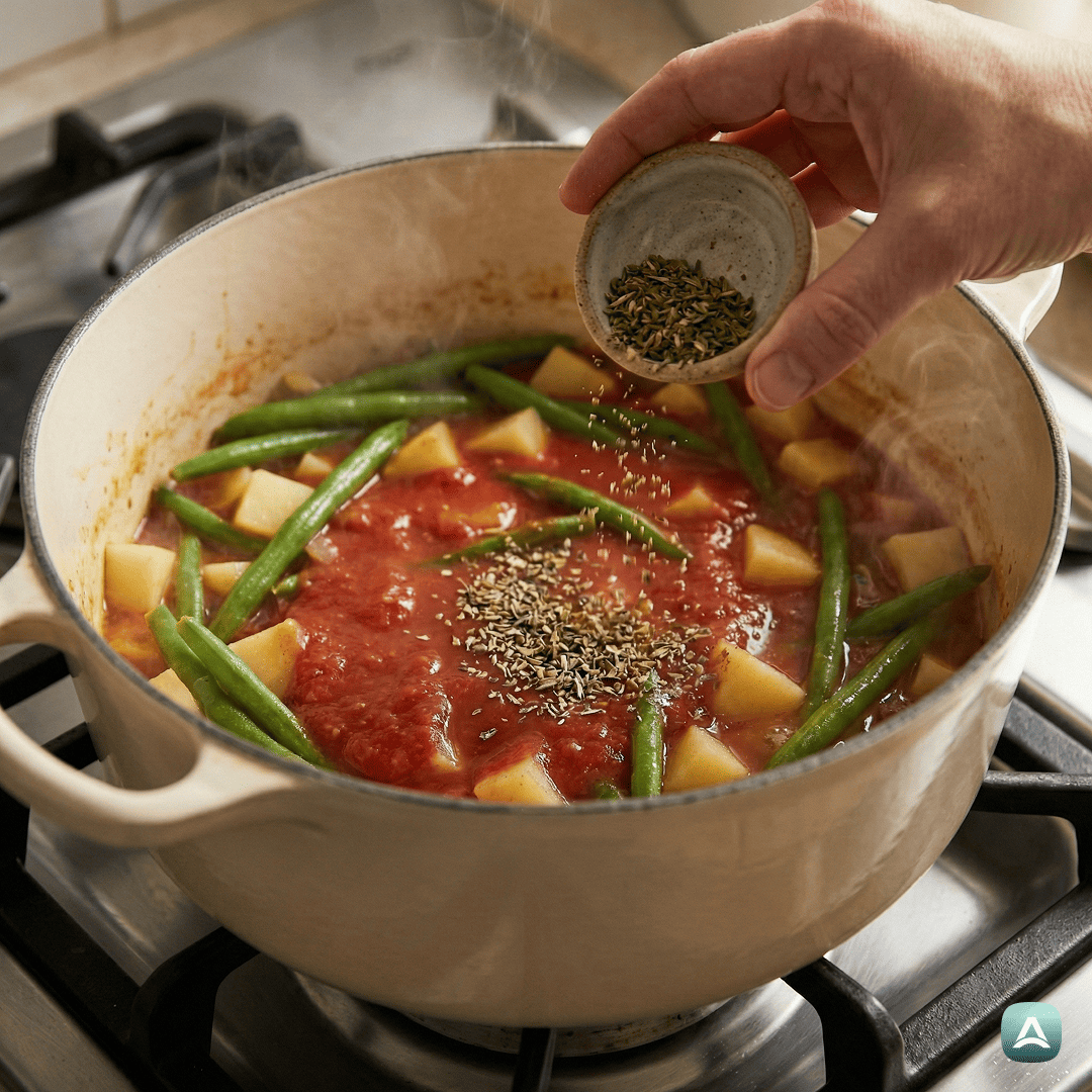 SI_Recipes_StročjiFižolVOmakiSParadižnikomInŠetrajem_4