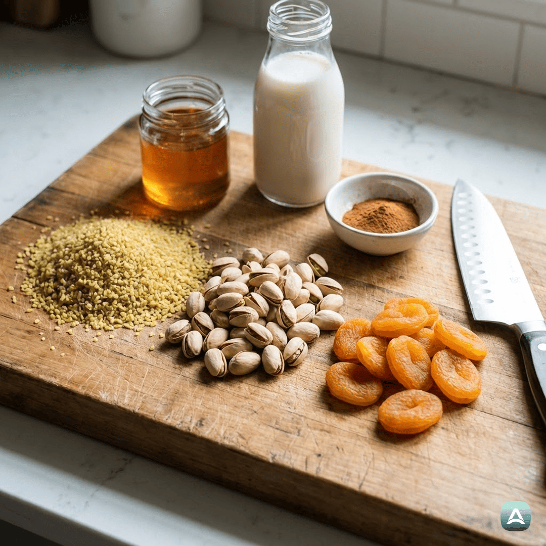 SI_Recipes_KremniBulgurNaMlekuZMedom,MarelicamiInPistacijami_3