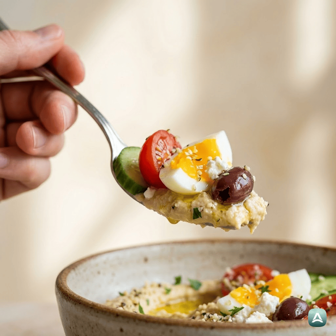 SI_Recipes_BeljakovinskaMediteranskaHumusSkledaSČičerikoInJajcem_2