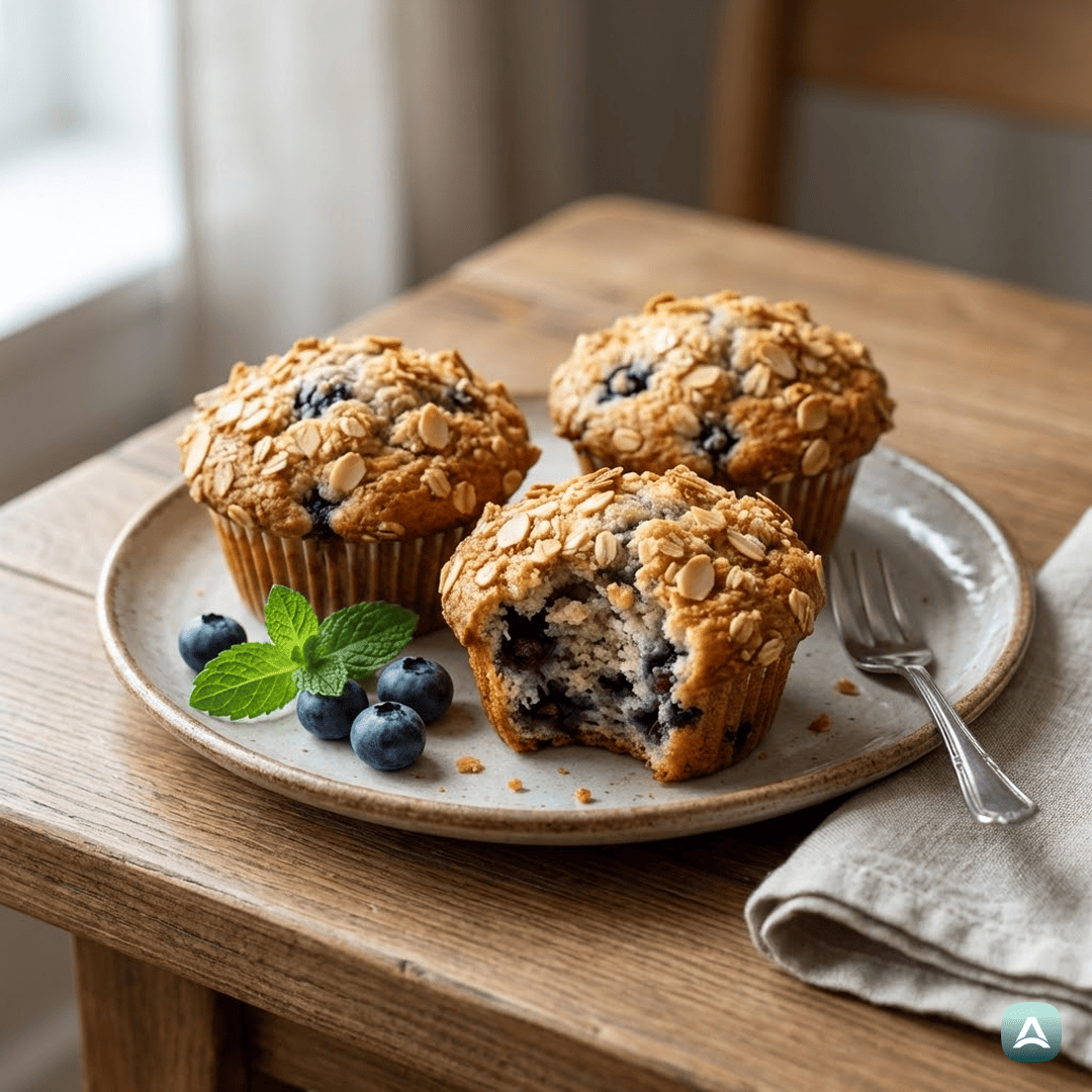 SI_Recipes_SočniBorovničeviMafiniZBananoInHrustljavimiMandlji_1