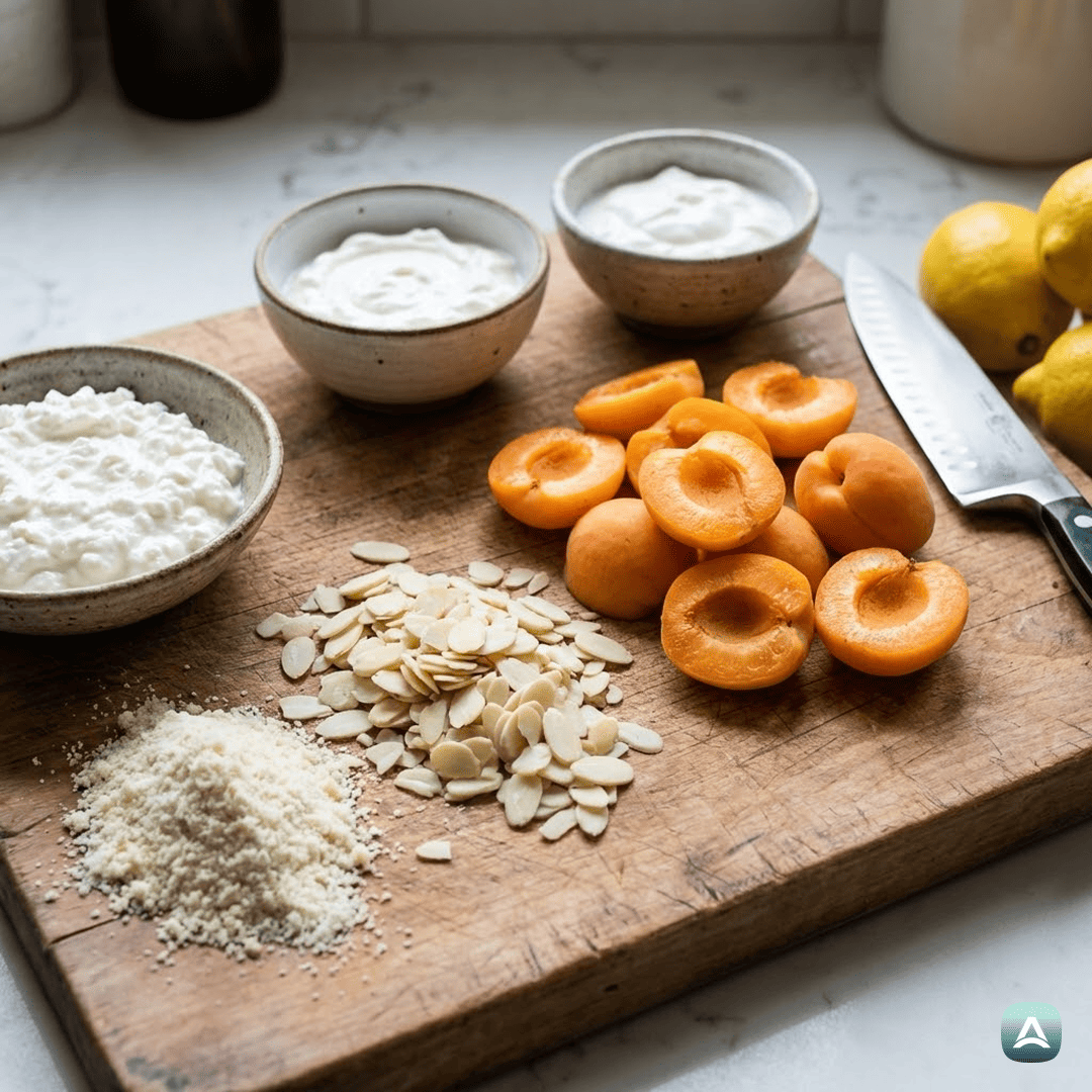 SI_Recipes_ProteinskiSkutniCheesecakeSPečenimiMarelicamiInMandlji_3