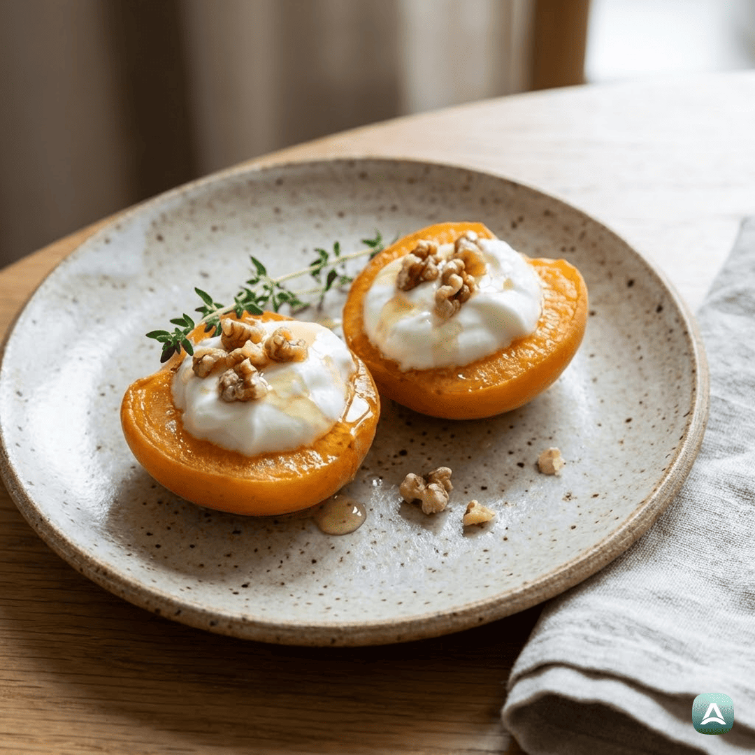 SI_Recipes_KarameliziranePečeneMareliceZGrškimJogurtomInHrustljavimiOrehi_1