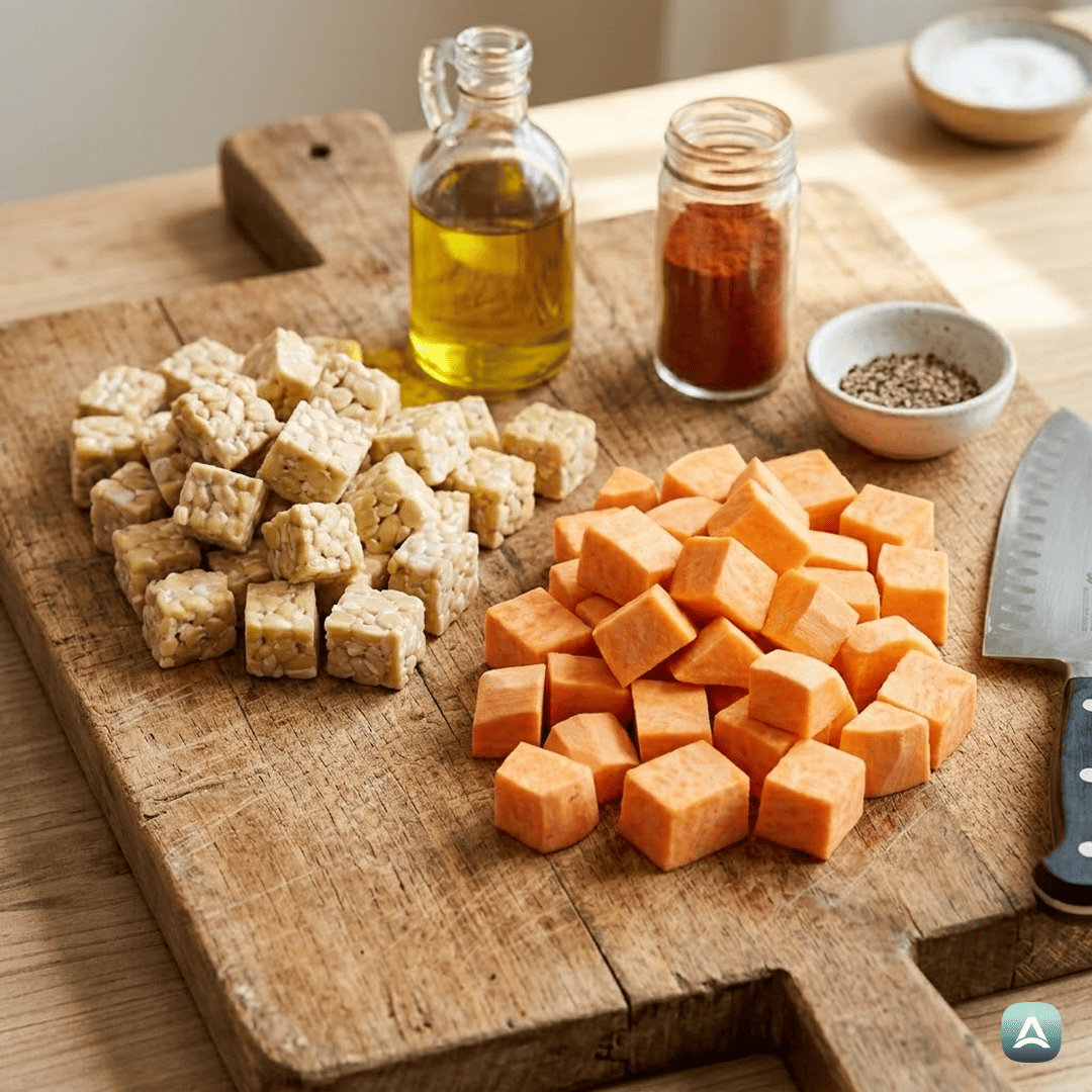 SI_Recipes_ToplaJesenskaSolataSTempehom,SladkimKrompirjemInJavorjevimPrelivom_3