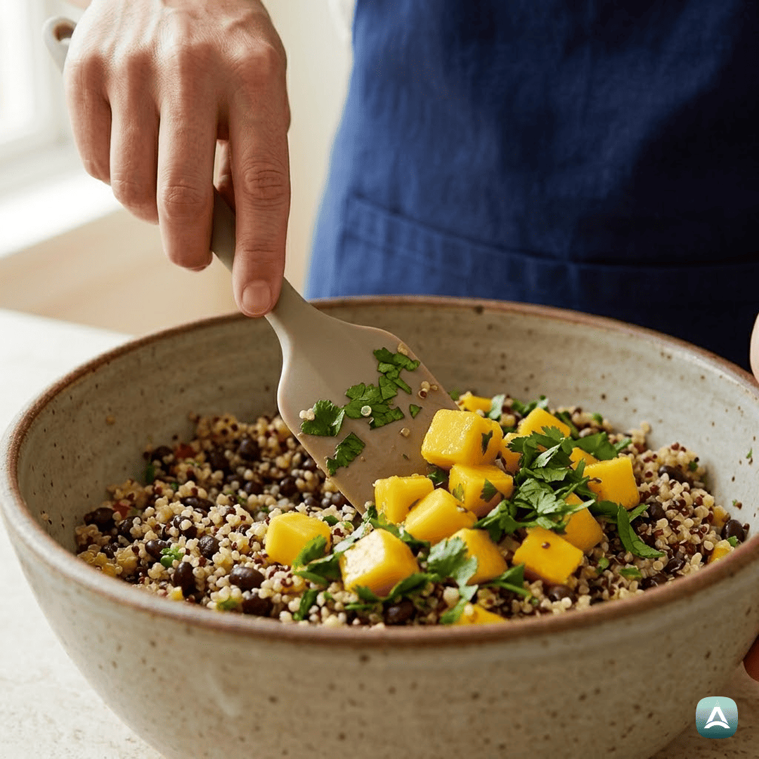 SI_Recipes_OsvežilnaEksotičnaSolataSKvinojo,ČrnimFižolomInMangom_5