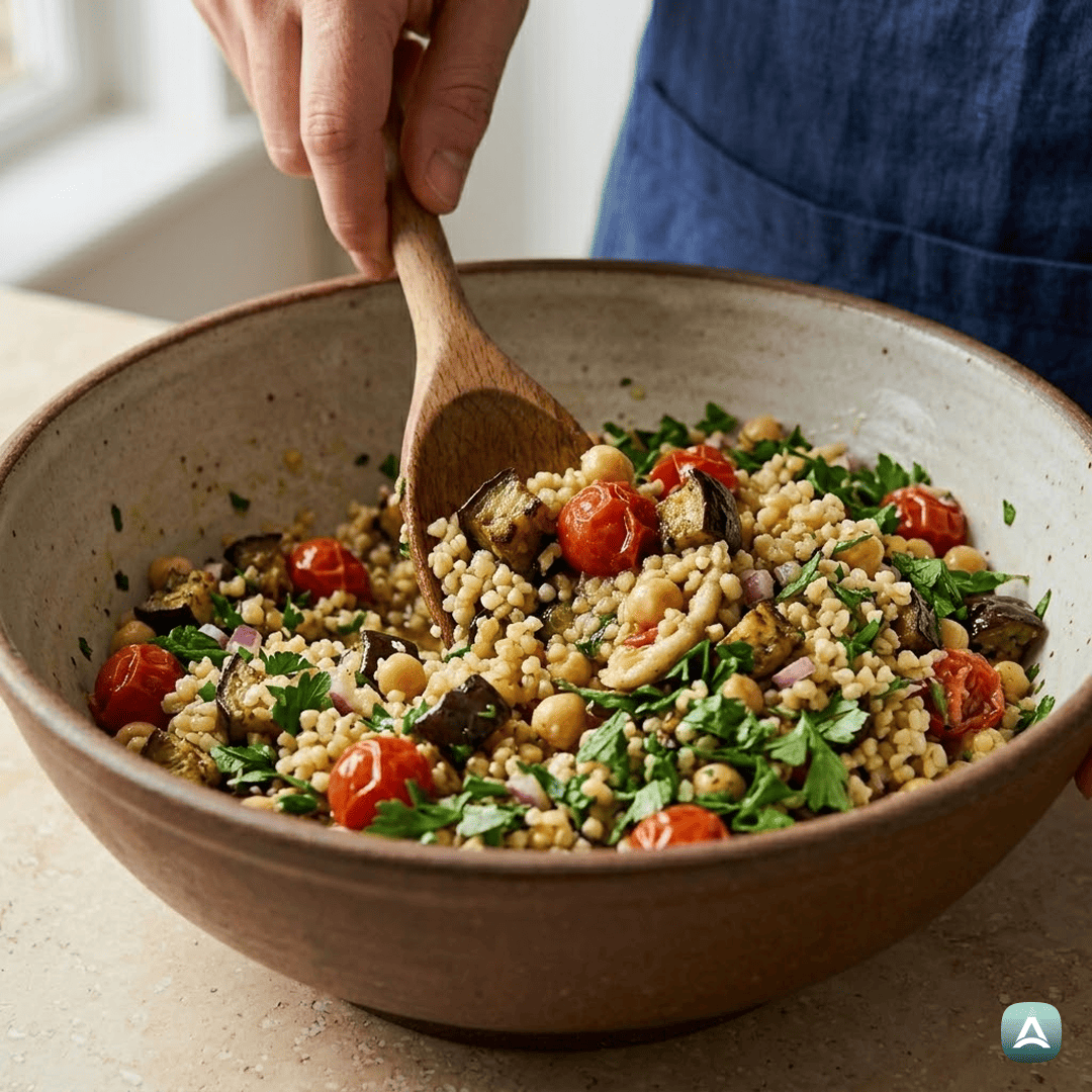 SI_Recipes_MediteranskaBulgurSolataSPečenimiJajčevci,ParadižnikomInČičeriko_5