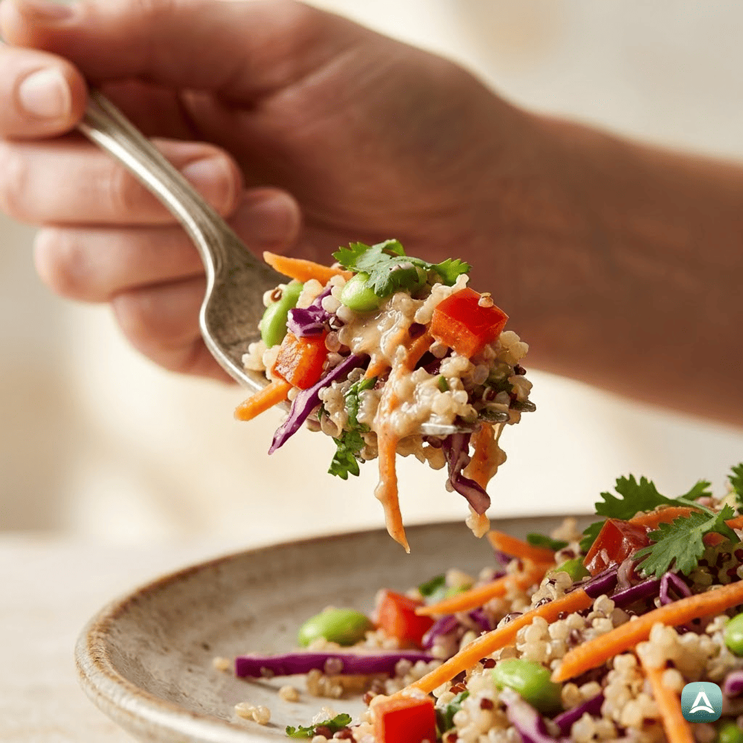 SI_Recipes_VeganskaMavričnaKvinojinaSolataZMandljevimPrelivom_2