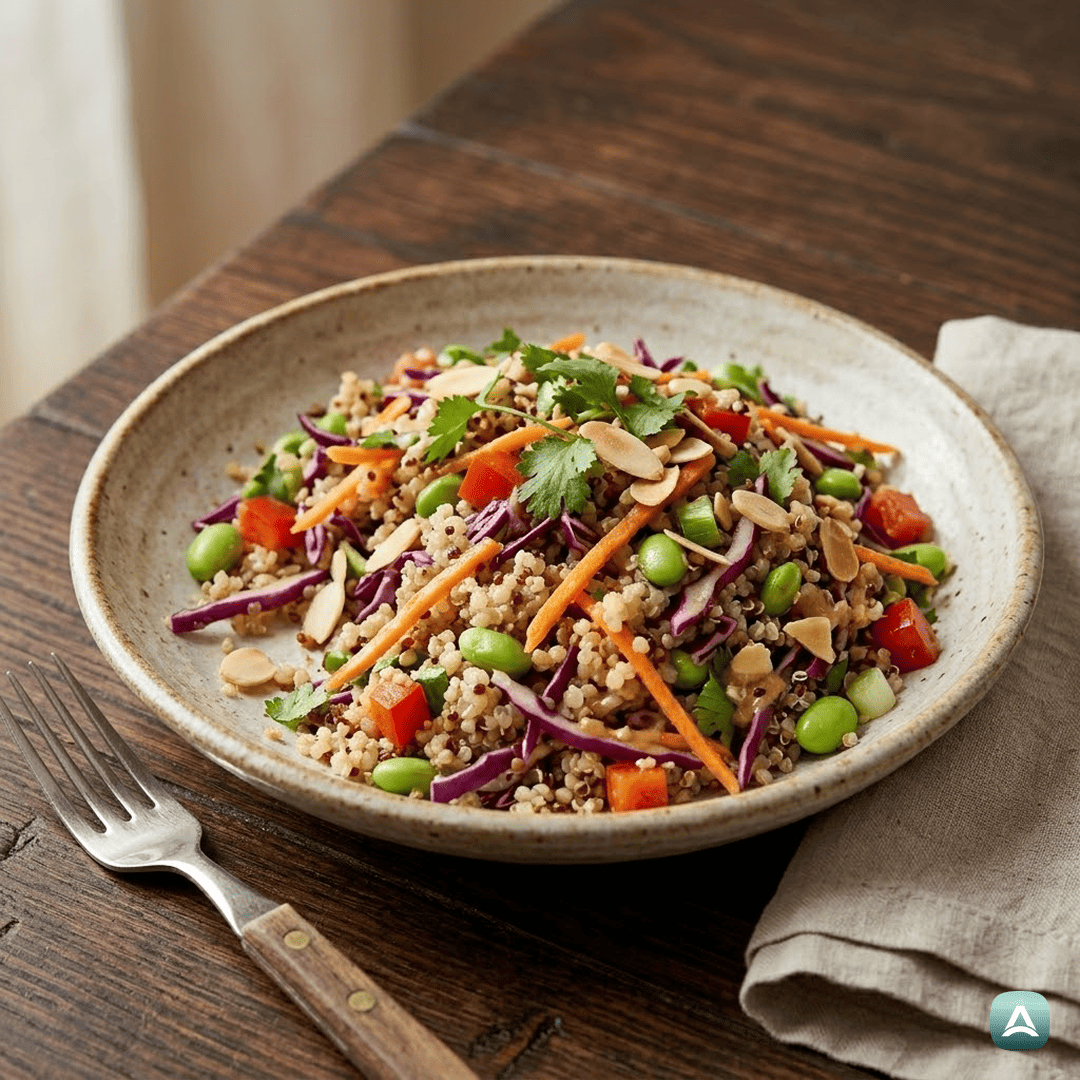 SI_Recipes_VeganskaMavričnaKvinojinaSolataZMandljevimPrelivom_1