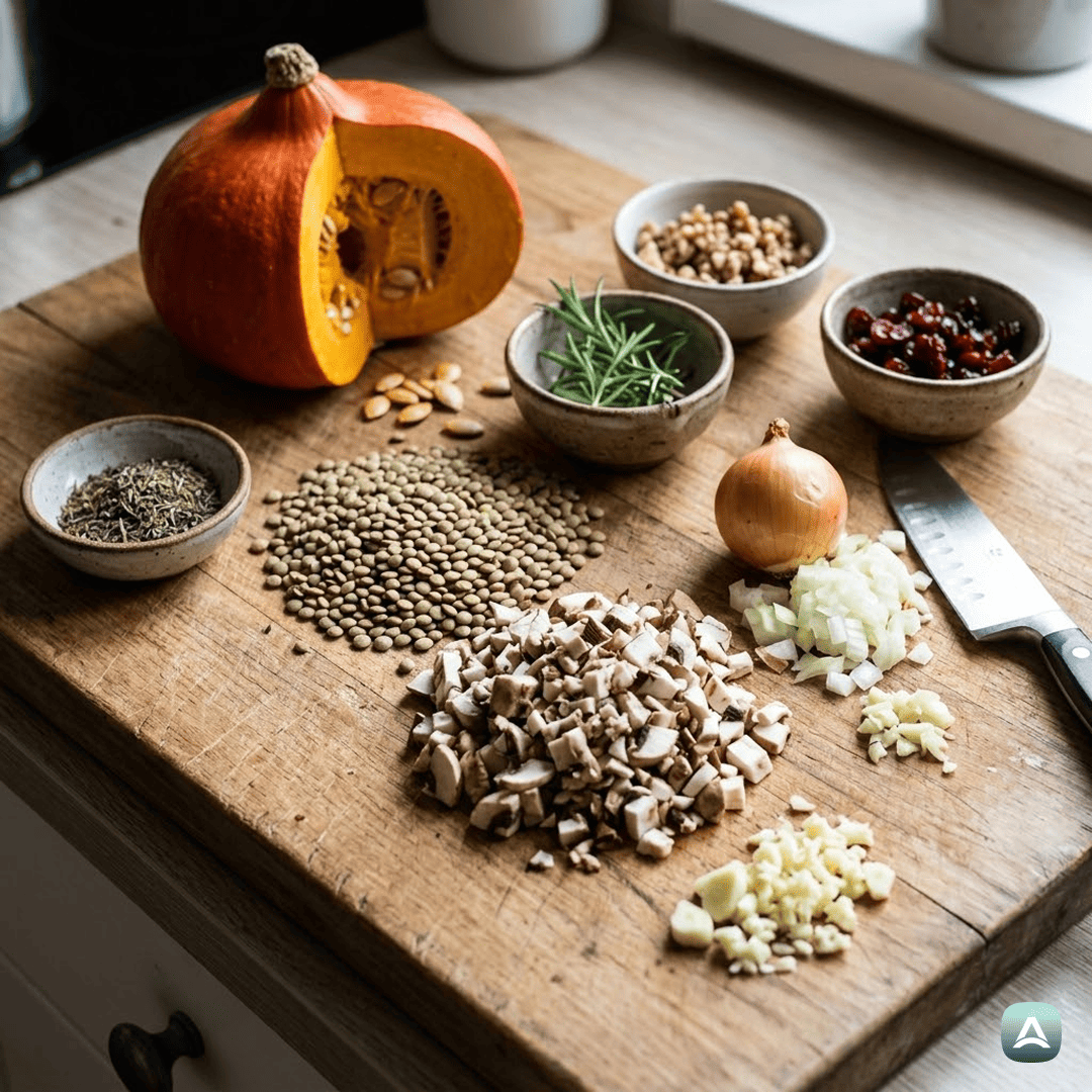 SI_Recipes_ZeliščnaPolnjenaHokaidoBučaZLečo,OrehiInBrusnicami_3