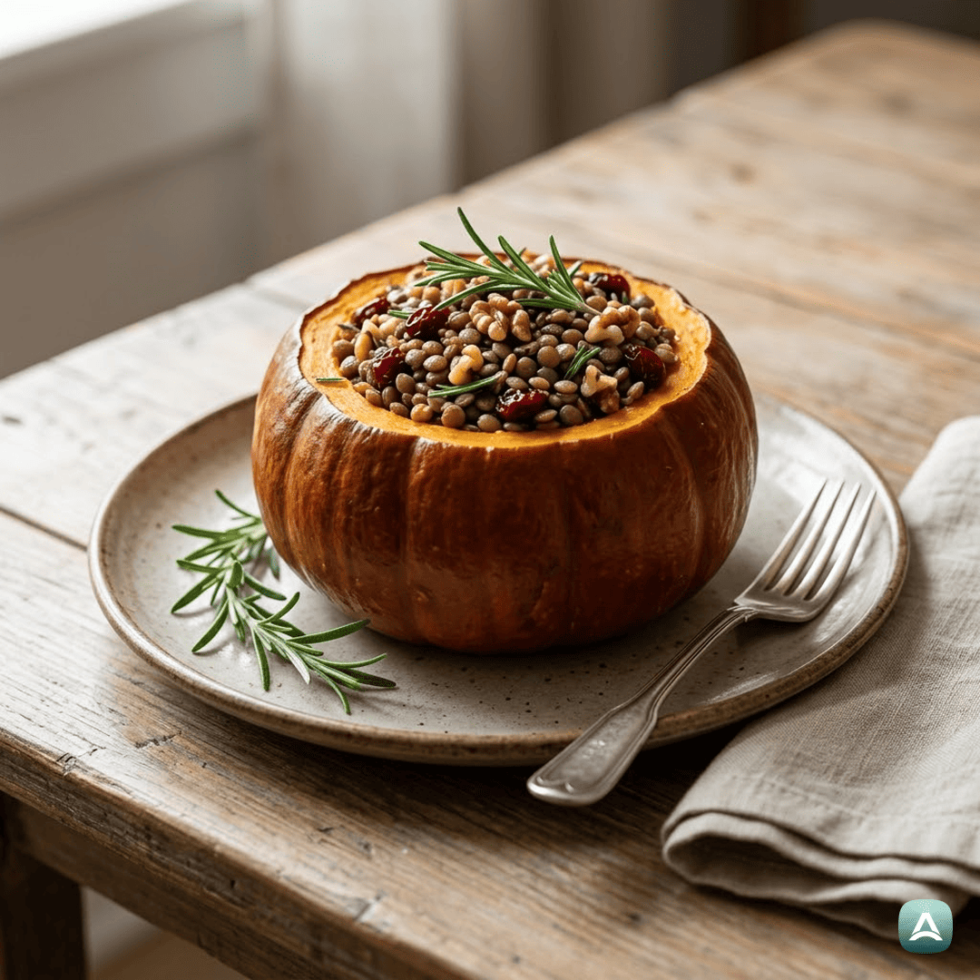 SI_Recipes_ZeliščnaPolnjenaHokaidoBučaZLečo,OrehiInBrusnicami_1