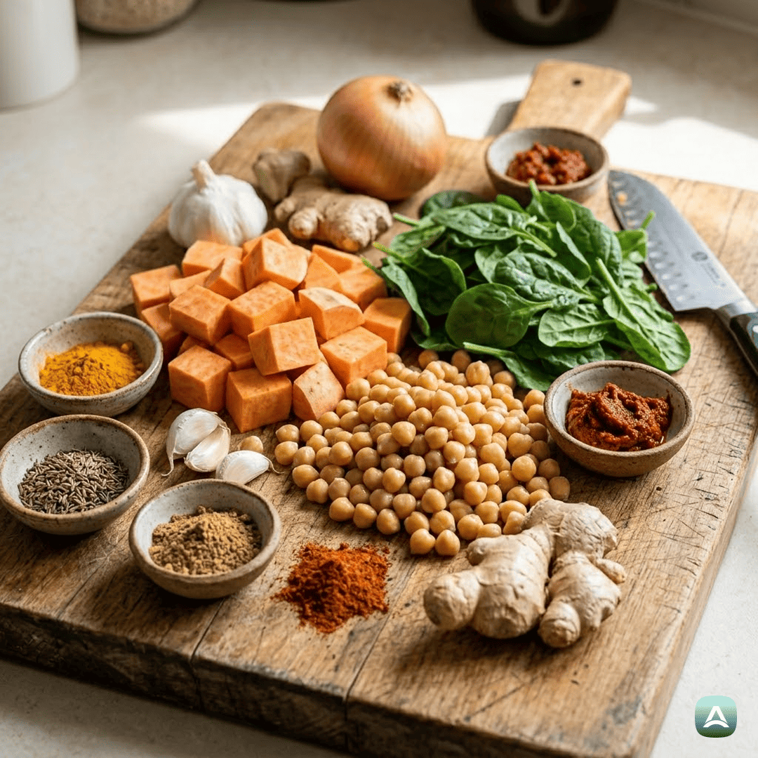 SI_Recipes_KremniCurrySČičerikoInHrustljavimPečenimSladkimKrompirjem_3