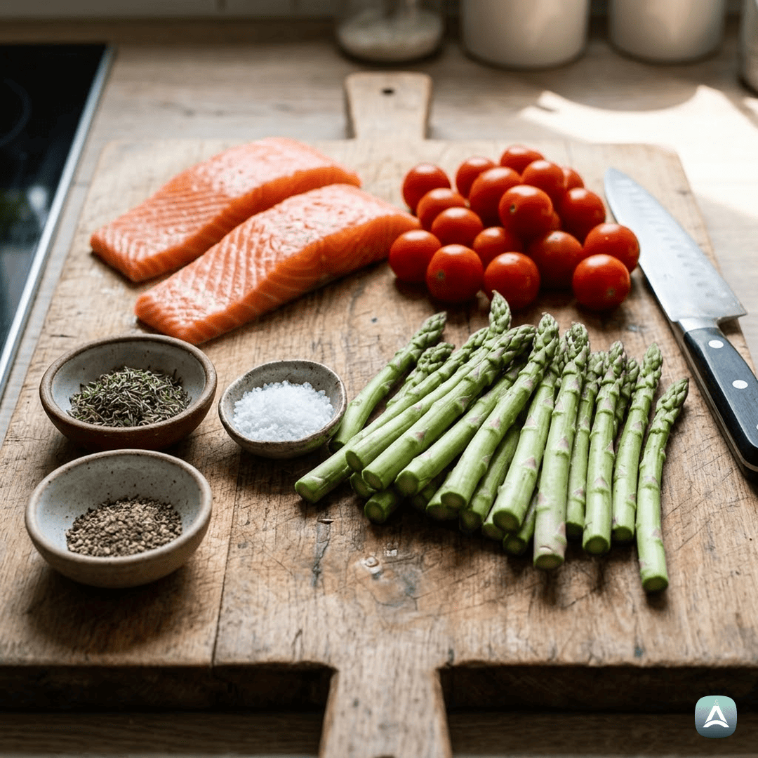 SI_Recipes_SočenLososSŠpargljiInČešnjevimParadižnikomIzPečice_3