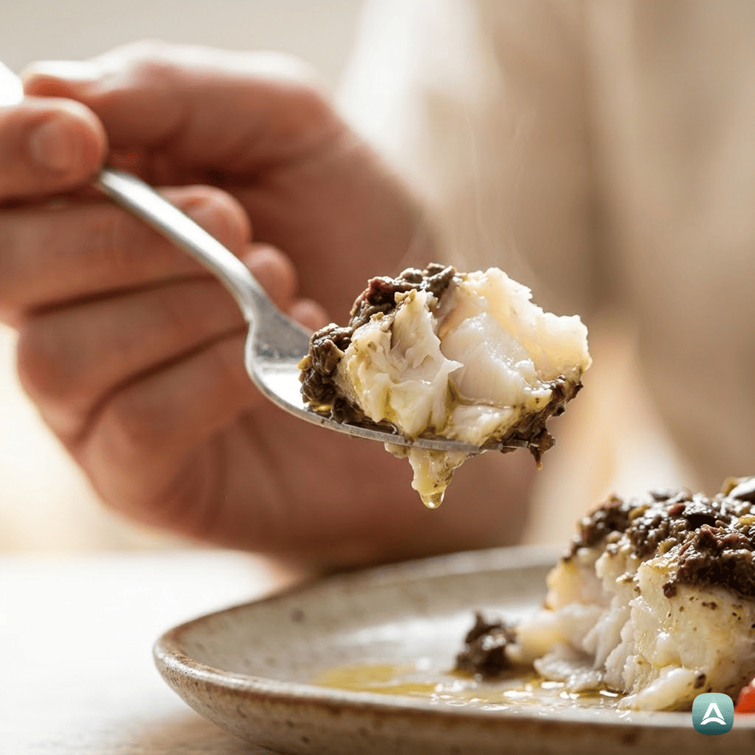 SI_Recipes_PečenaTrskaZDomačoOlivnoTapenadoInMediteranskoZelenjavo_2