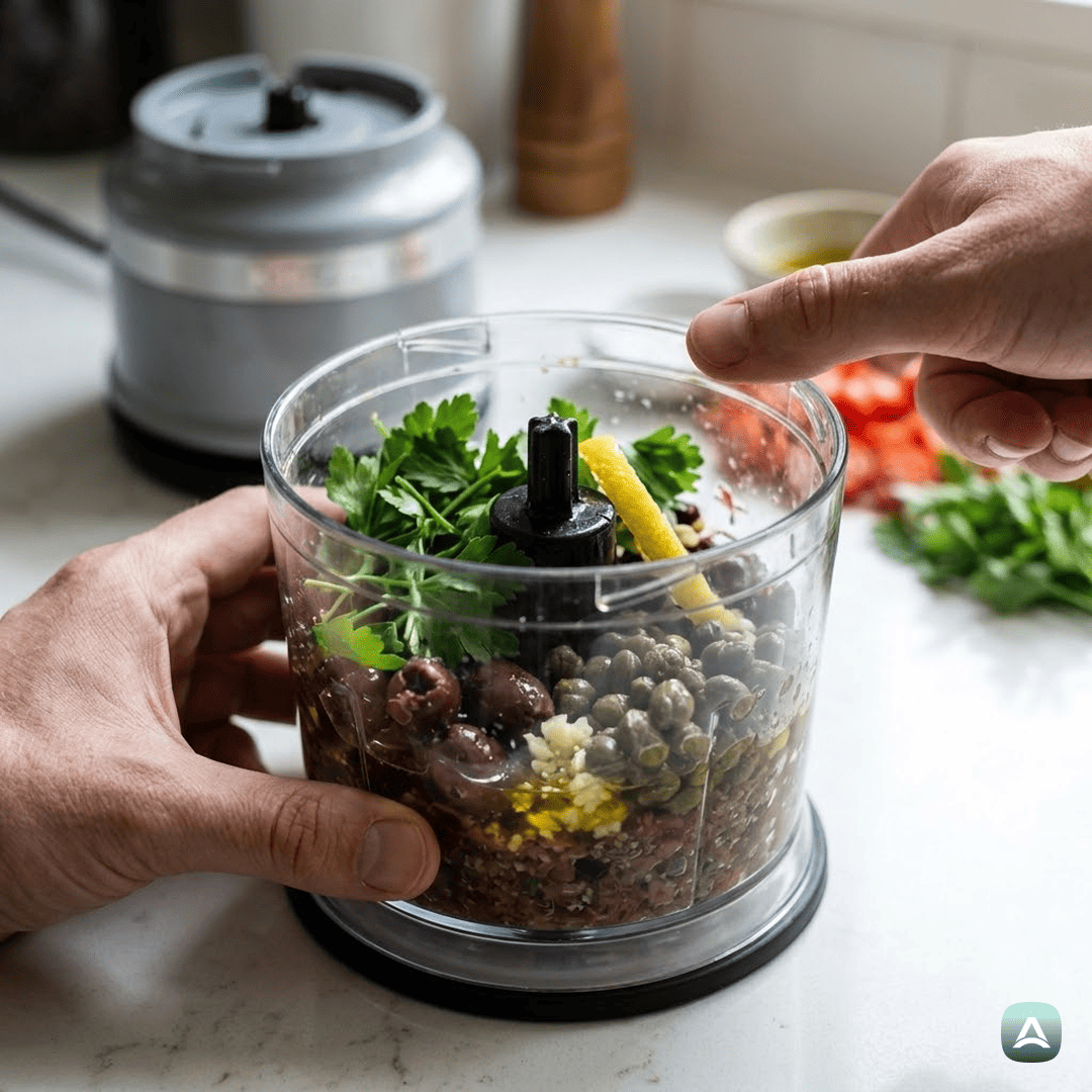 SI_Recipes_PečenaTrskaZDomačoOlivnoTapenadoInMediteranskoZelenjavo_5