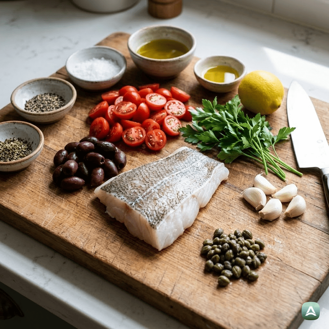 SI_Recipes_PečenaTrskaZDomačoOlivnoTapenadoInMediteranskoZelenjavo_3