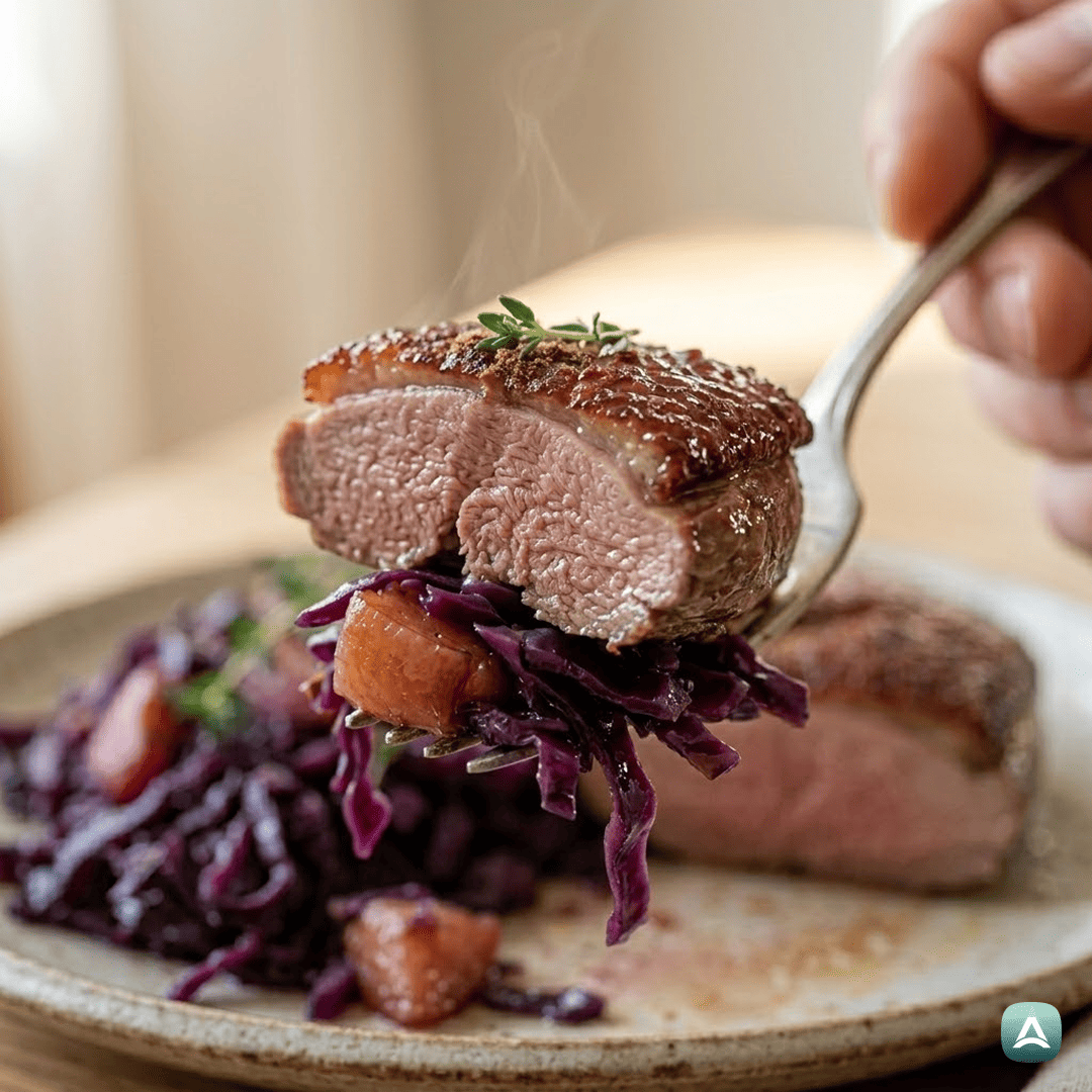 SI_Recipes_HrustljavoPečenaRacaZRdečimZeljemInJabolki_2