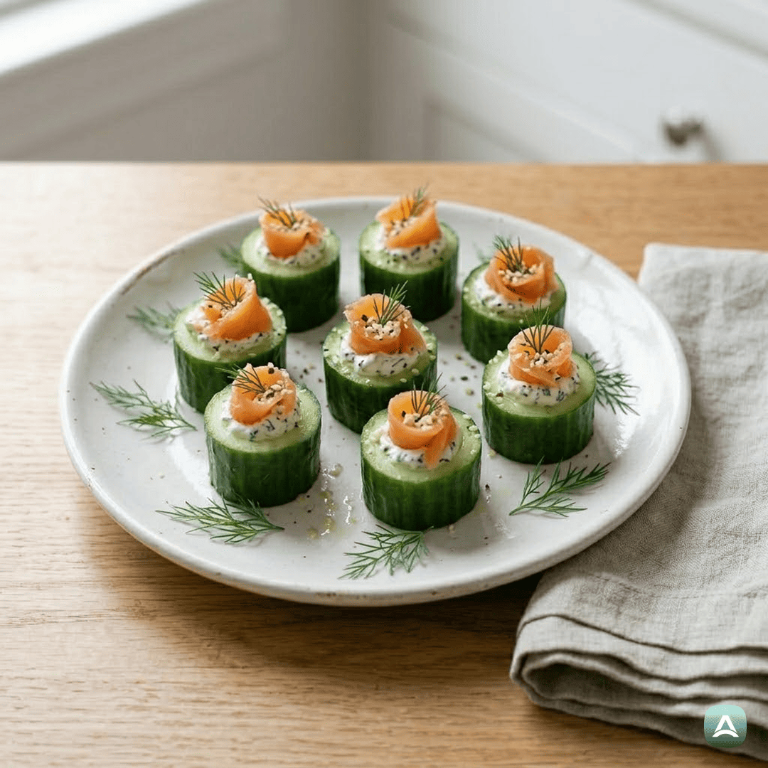 SI_Recipes_OsvežilniKumaričniKolobarjiZZeliščnimSirnimNamazomInDimljenimLososom_1